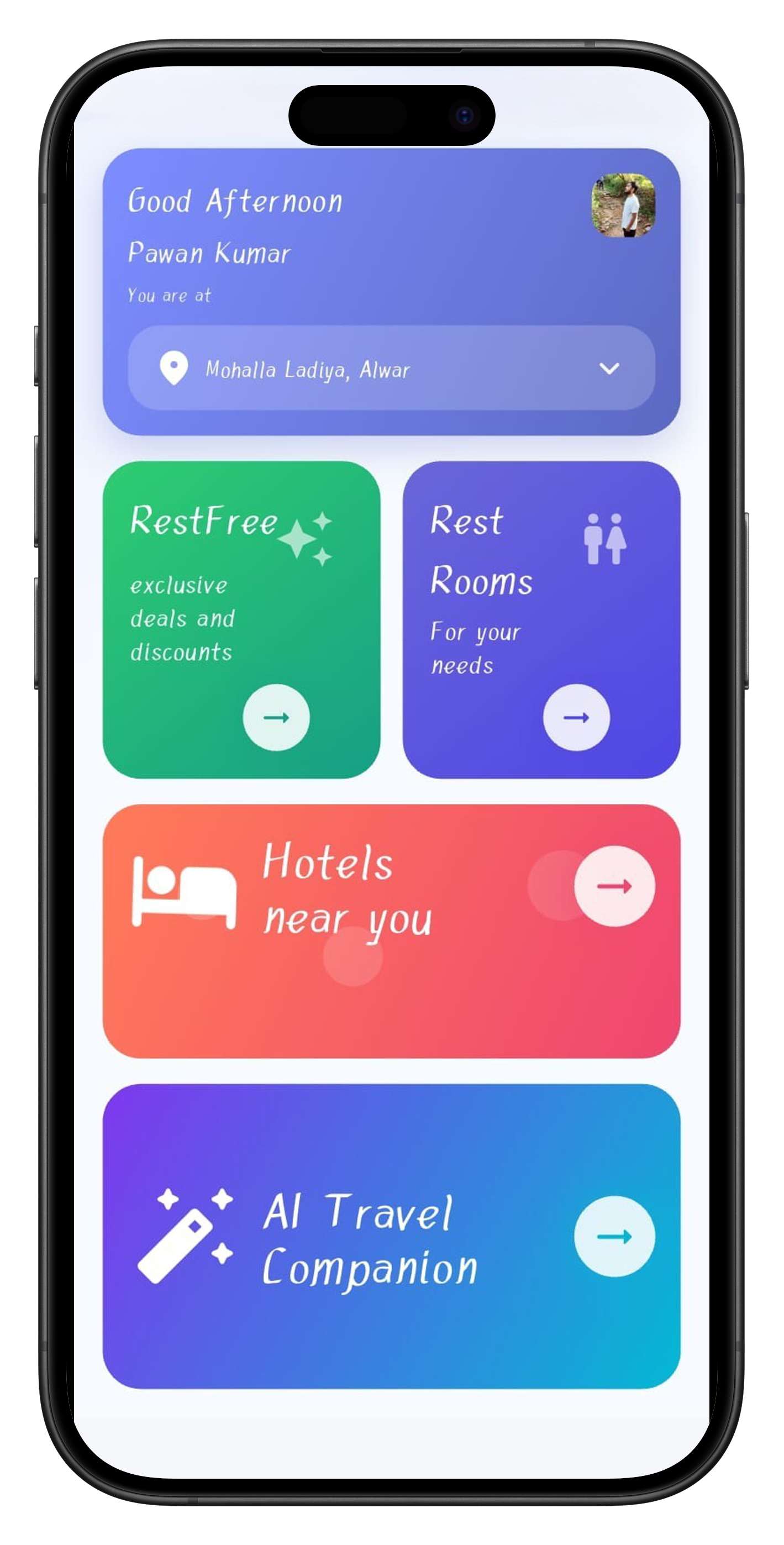 RestFree app mockup